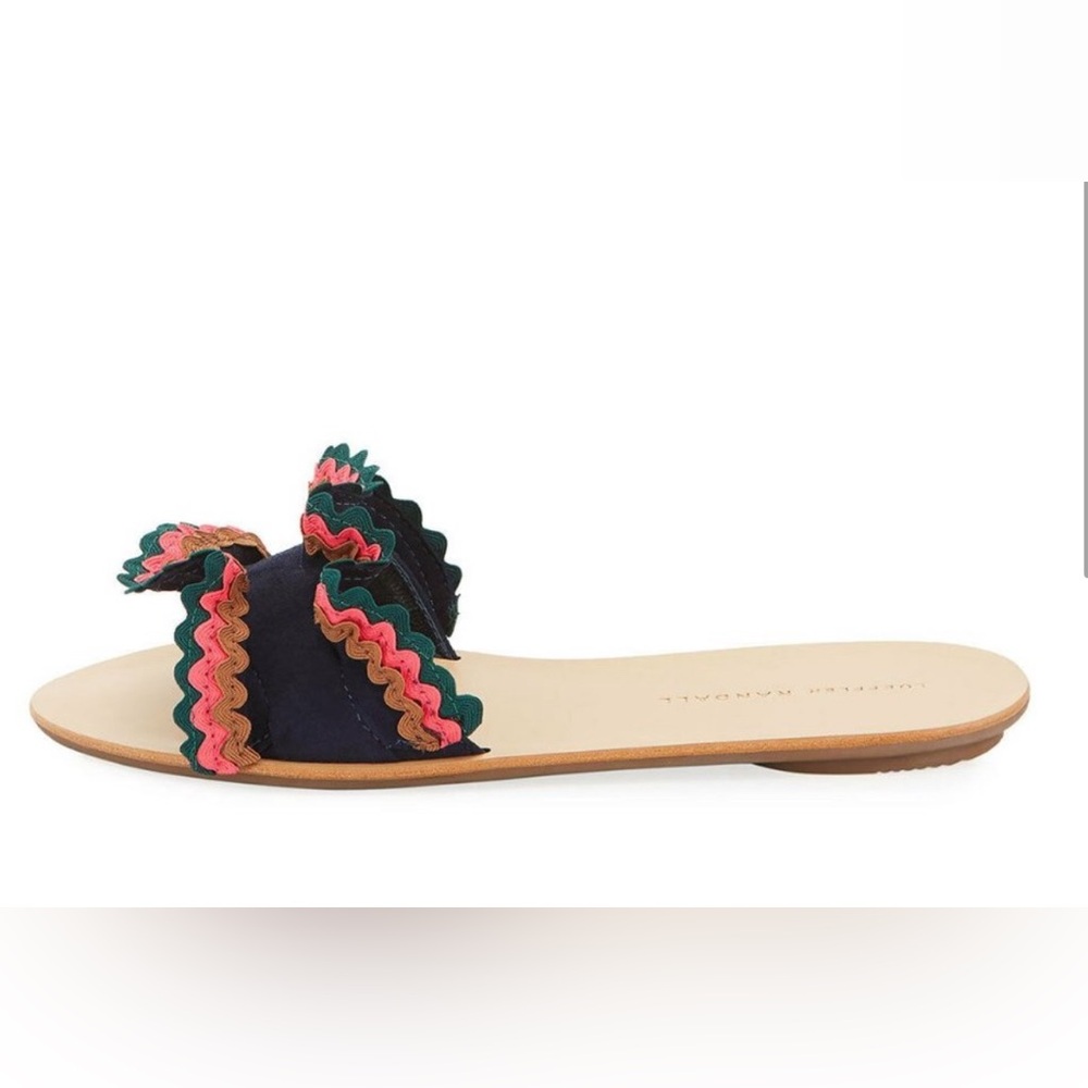 Loeffler Randall Birdie Suede Flat Ruffled Sandals